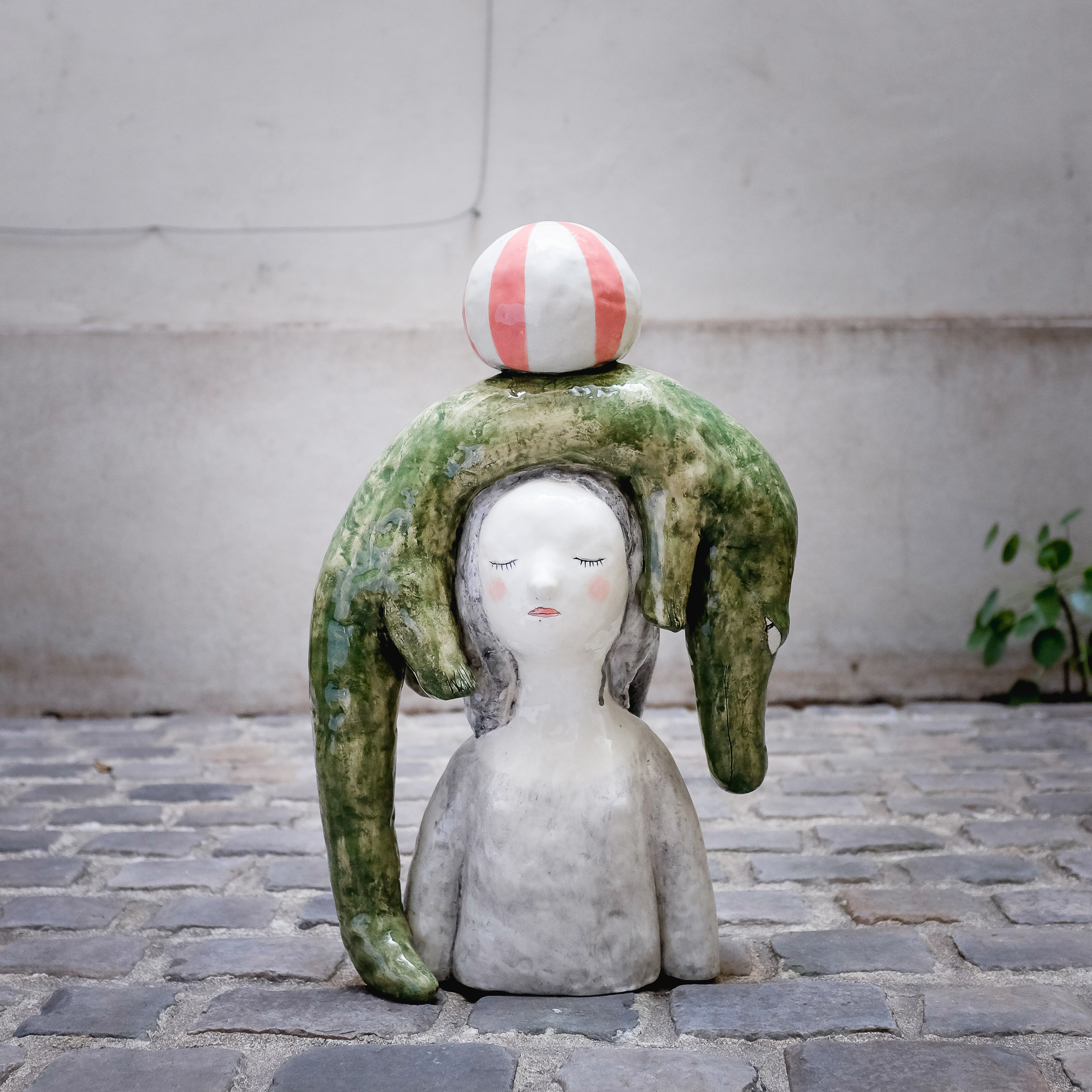 Buste crocodile, céramique, 55X33X17 cm