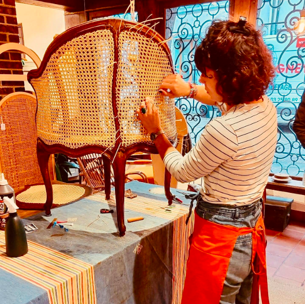 Morgane dans son atelier