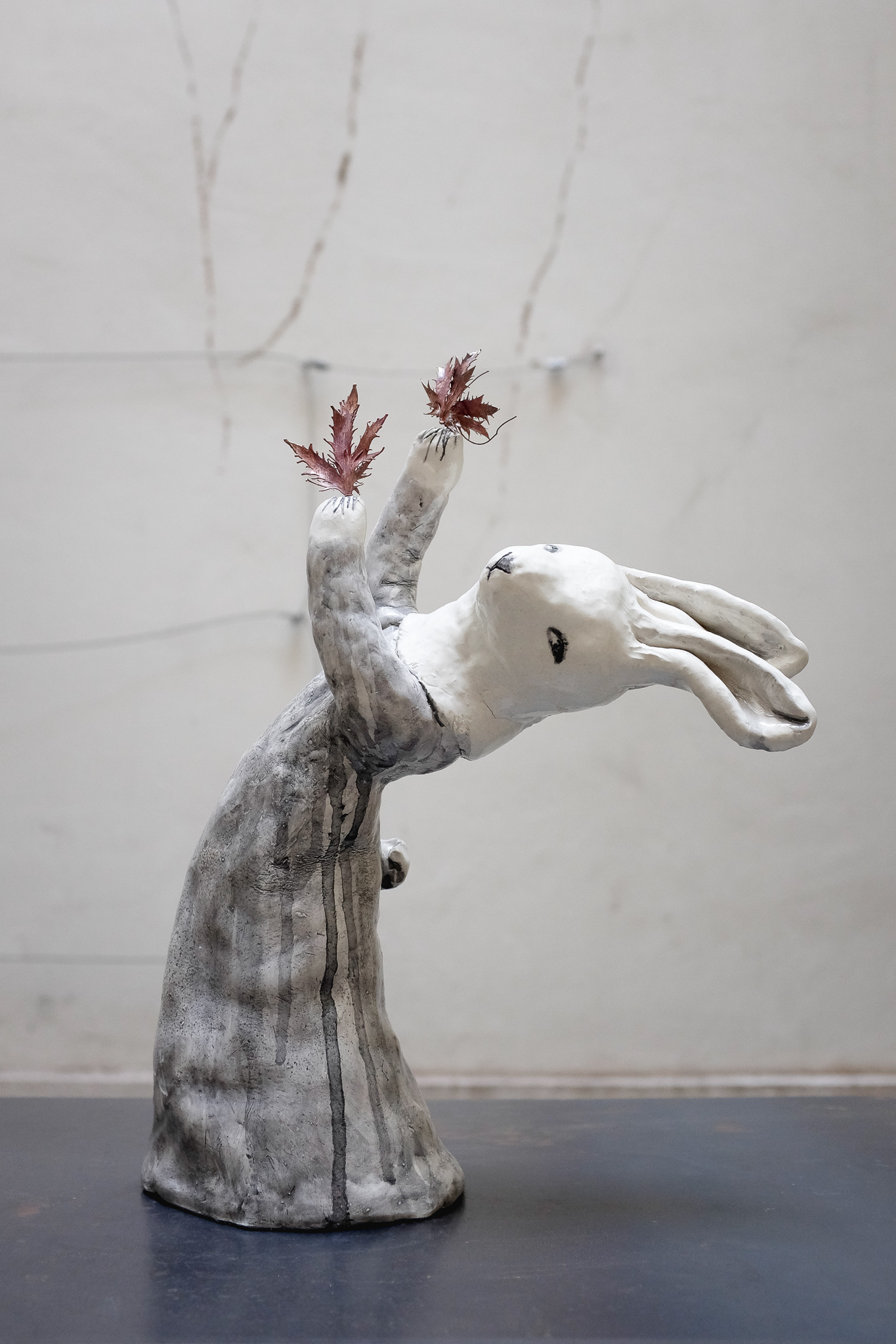 Petite danse 45X15X15cm Faïence émailée, cuivre