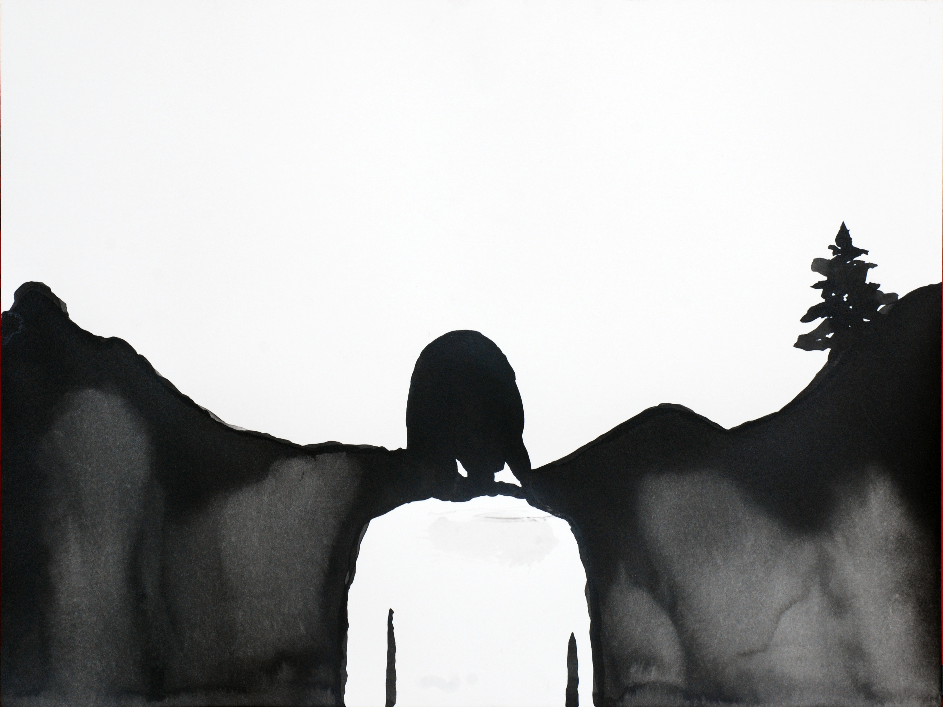 Une Evasion Encre de Chine 30X40 cm